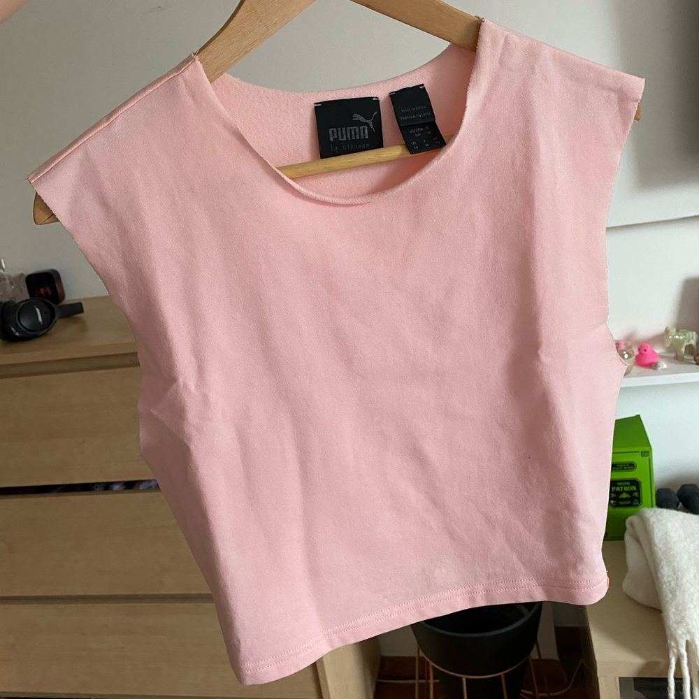 FENTY Puma pink sleeveless crop top in size S
